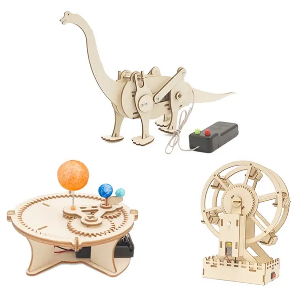 Picture of Robotic STEM 3 Packs Wooden Puzzle DIY Assembly Building Craft Model Kit