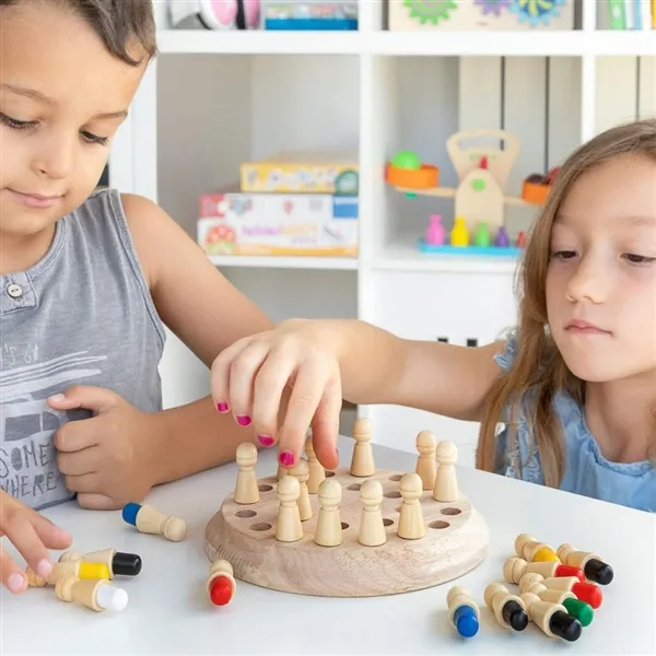 Picture of KIBTOY™ Wooden Chess Memory Match Game