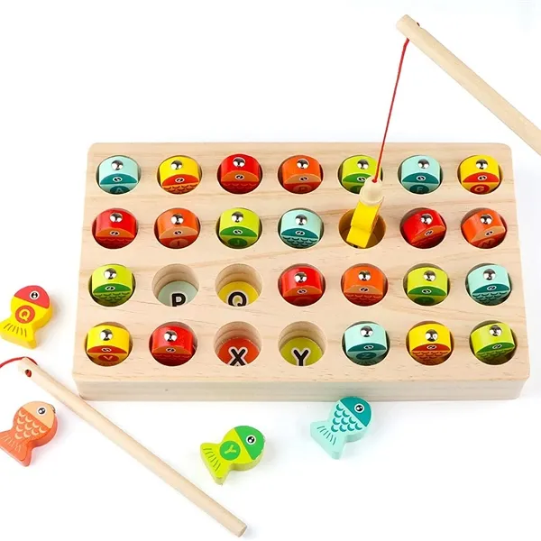 Picture of KIBTOY™ Wooden Magnetic Letter Fishing Game Set