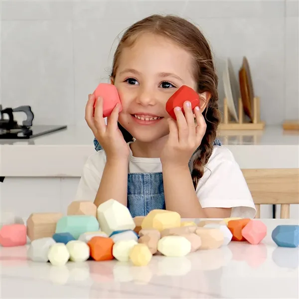 Picture of KIBTOY™ Wooden Sorting and Stacking Rocks