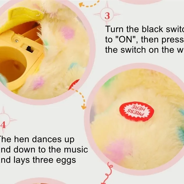 Picture of KIBTOY™ Laying Egg Chicken Electronic Plush Toy