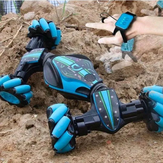 Picture of Gesture Remote Control Car with 2 Batteries Cool Light and Music for Children Gift  (Blue and Red)