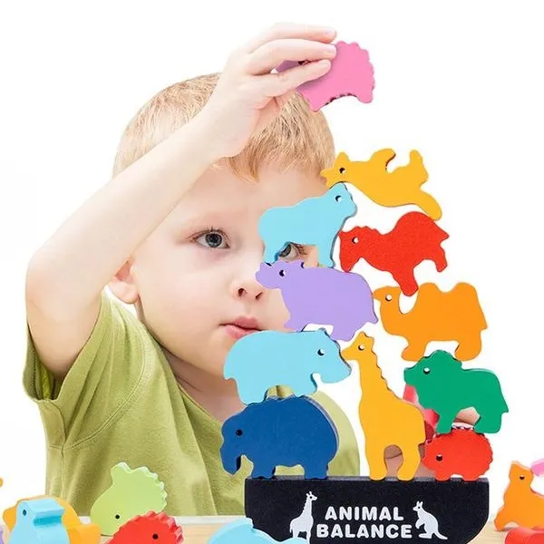 Picture of KIBTOY™ Wooden Animal Balancing Block Toys