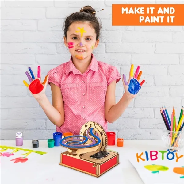 Picture of KIBTOY™Wooden Marble Run 3D Puzzle Roller Coaster 