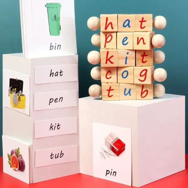 Picture of KIBTOY™ Wooden English Spelling Blocks