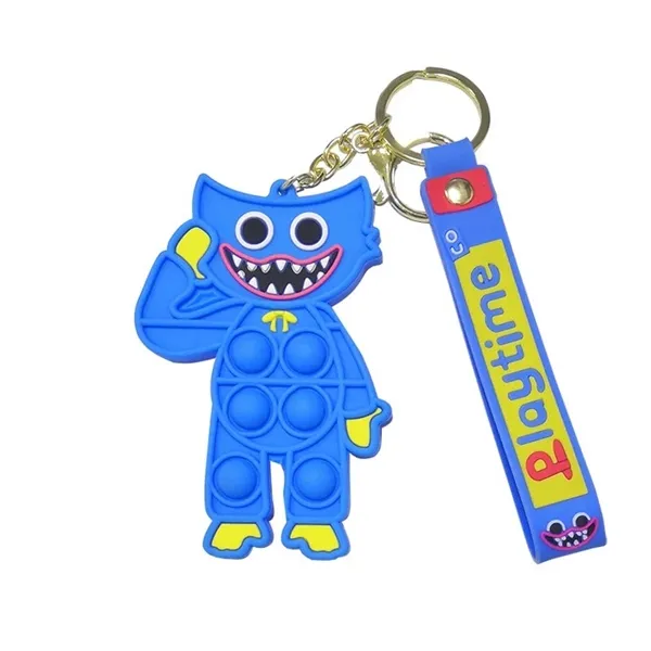 Picture of Huggy Wuggy Pop It Poppy Playtime Keychain Built-in Lamp Beads can Emit Light