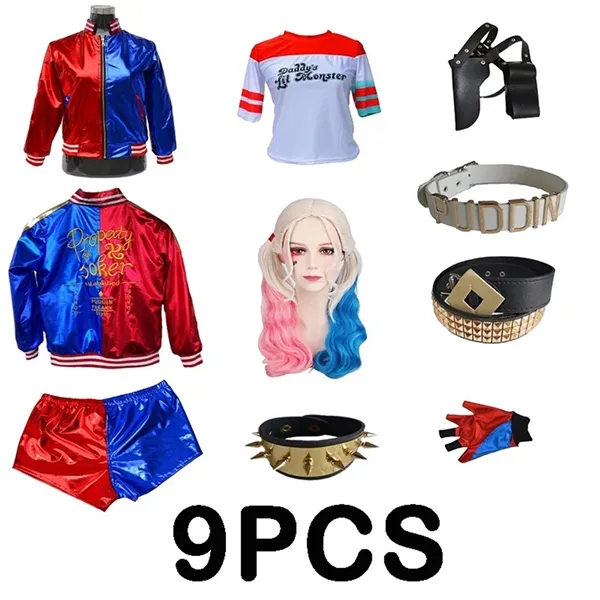 Picture of Harley Quinn Sexy Cosplay Costumes 9Pcs Set Dress Adult for Women