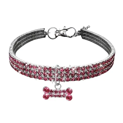 Picture of Gorgeous Rhineston Dog Collar Crystal Bling Collars Kibtoy