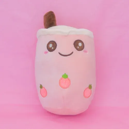 Picture of baddieful tea cup shape plush doll pink boba squish