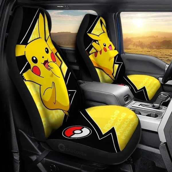 Picture of Pikachu Car Seat Covers Custom Anime Pokemon Car Accessories