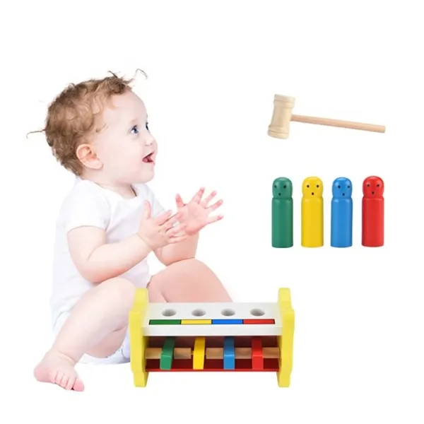 Picture of Wooden Pounding Bench Hammering Toys with Mallet Strike Game Educative Toddler
