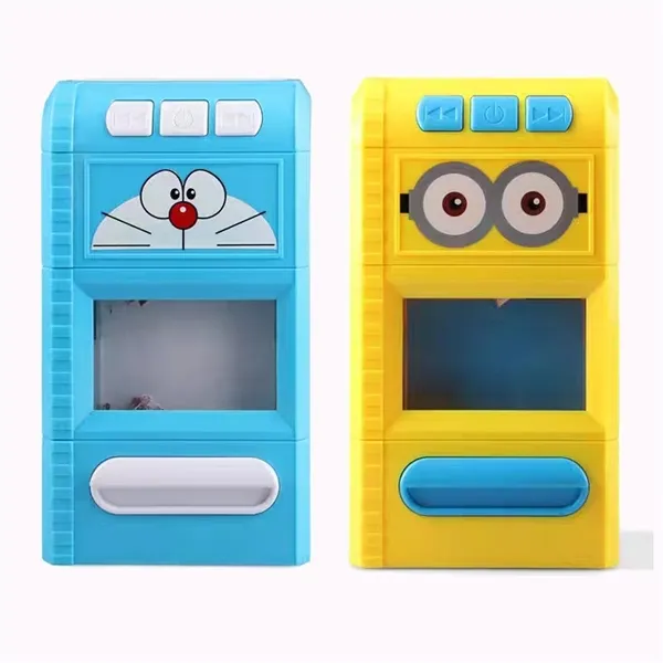 Picture of Doraemon Piggy Bank Electronic Real Money Coin Bank Toy Paper Shredder (Yellow Blue)