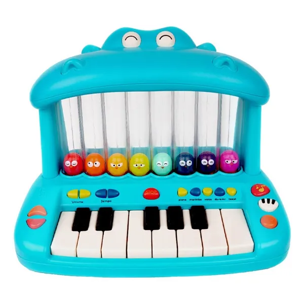 Picture of Btoys Bile hippopotamus piano early teaching baby music duct bouncing toys infant light jumping toys