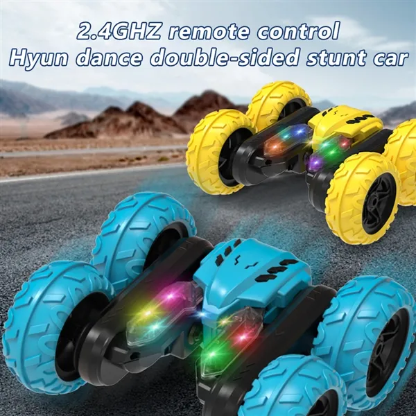 Picture of RC Stunt Car Lighting Wheel Children Double Sided Flip 2.4G Remote Control Car 360° Rotation Off Road Rc Drift Cars For Gift Toy
