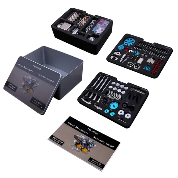 Picture of Teching V8 Engine Model Kit that Works - Build Your Own V8 Engine 1: 3 Full Metal V8 Car Engine Model Educational Experiment Toy Kit 500+Pcs