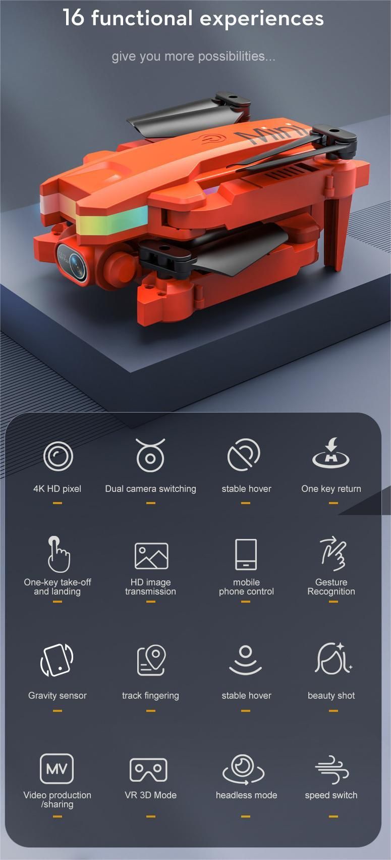 Kibtoy a mini camera drone with dual HD FPV cameras, easy to operate, cheap
