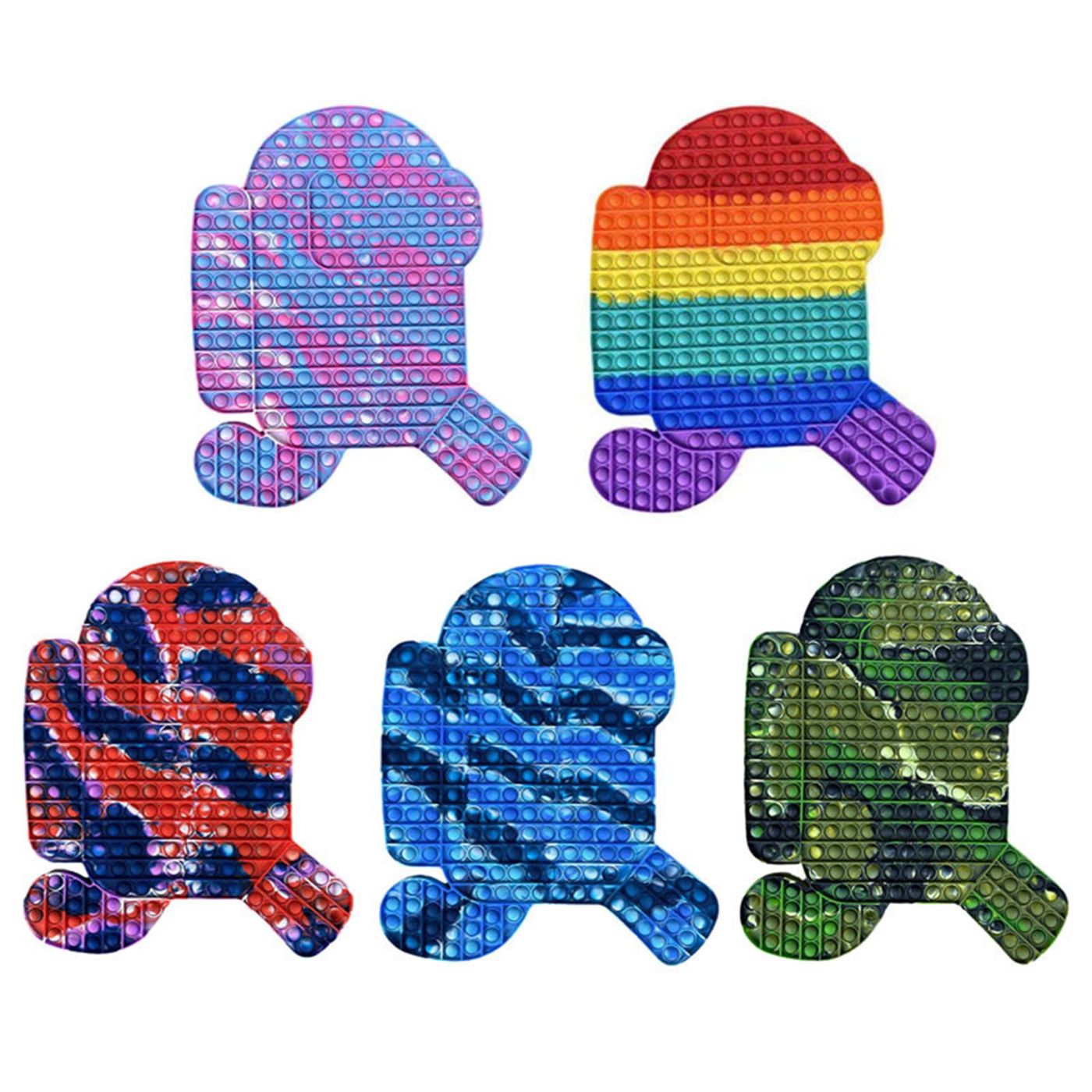 5 different colors running among us pop it fidget toys 5 different colors running among us pop it fidget toys
