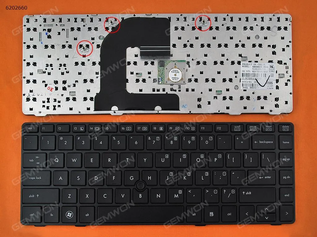 Picture of Laptop US keyboard for HP EliteBook 8460P BLACK FRAME BLACK(With Piont Stick)