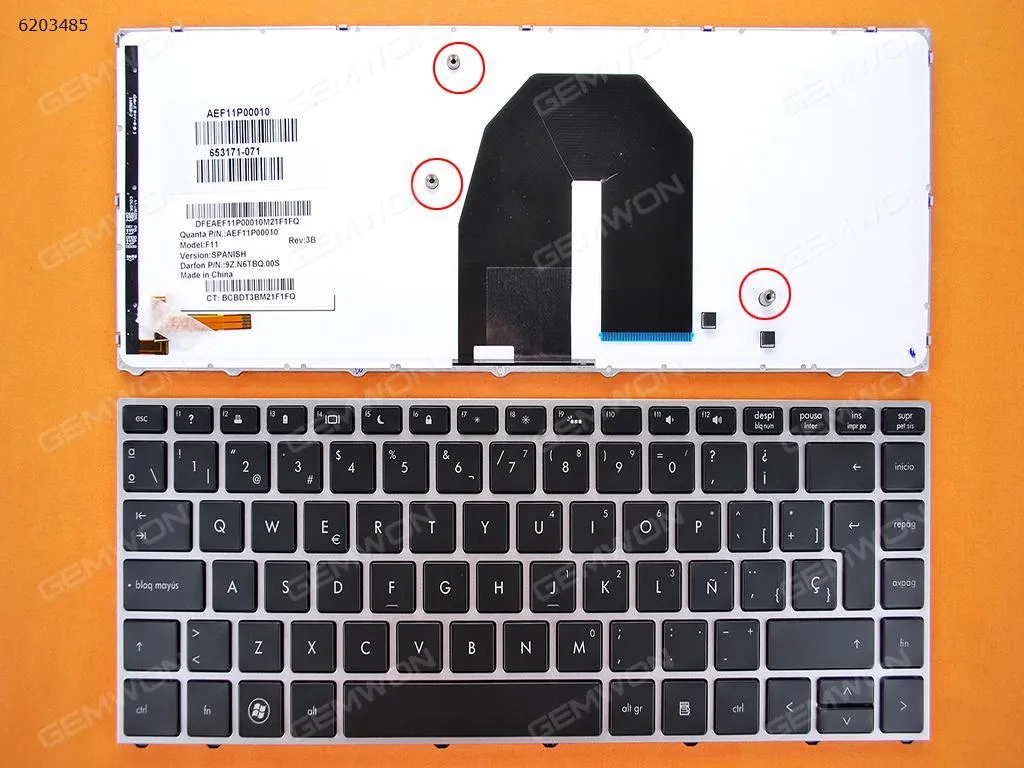 Picture of HP Probook 5330 5330M SILVER FRAME BLACK Backlit