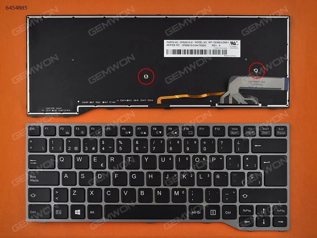 Picture of Fujitsu Lifebook E743 E744 E733 E734 GRAY FRAME BLACK (Backlit Win8)
