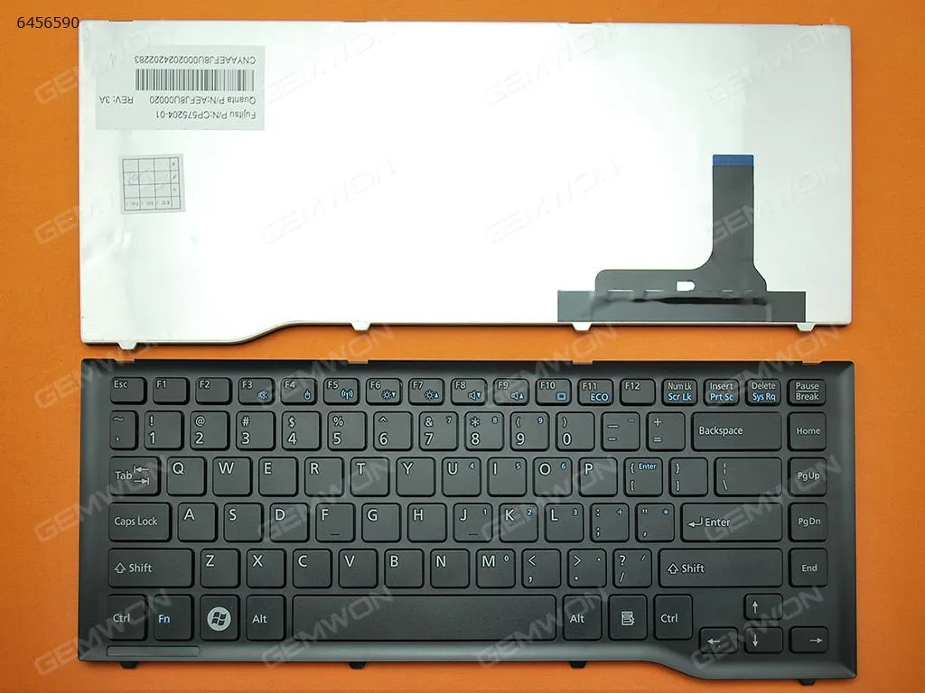Picture of Laptop US keyboard for FUJITSU Lifebook LH532 LH522  BLACK FRAME BLACK