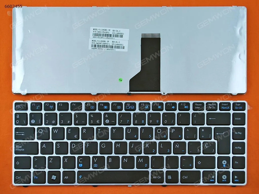 Picture of ASUS UL30 SILVER FRAME BLACK(BLUE Printing)