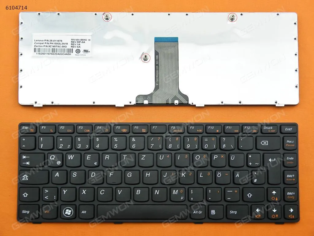 Picture of New Replacement Laptop Keyboard For LENOVO B470 G470 V470 BLACK FRAME BLACK GR Layout