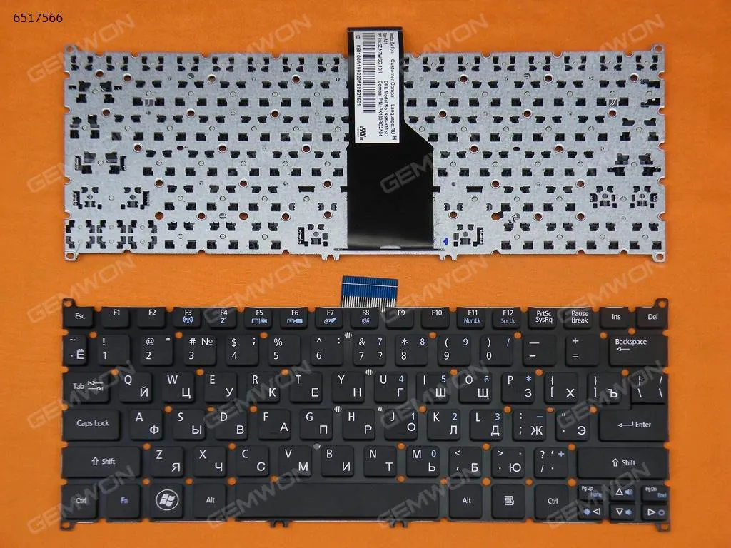 Picture of Acer S3-951 S3-391 S5-391 V5-171 Aspire One 725 756 TravelMate B1  BLACK(Frosted keycap)