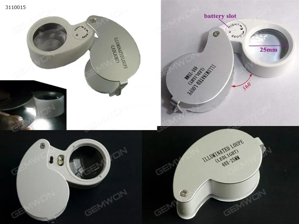 Picture of 40x 25mm Jewelers Eye Loupe Magnifier Magnifying glass  Silver