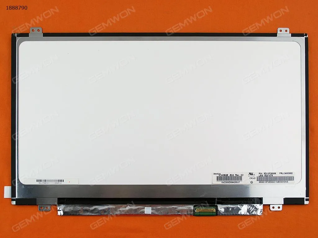 Picture of LEDASC140A10 DISPLAY LED 14.0 SLIM 1366x768 30 PINSRIGHT CONN (12x7.4) NT140WHM-N41