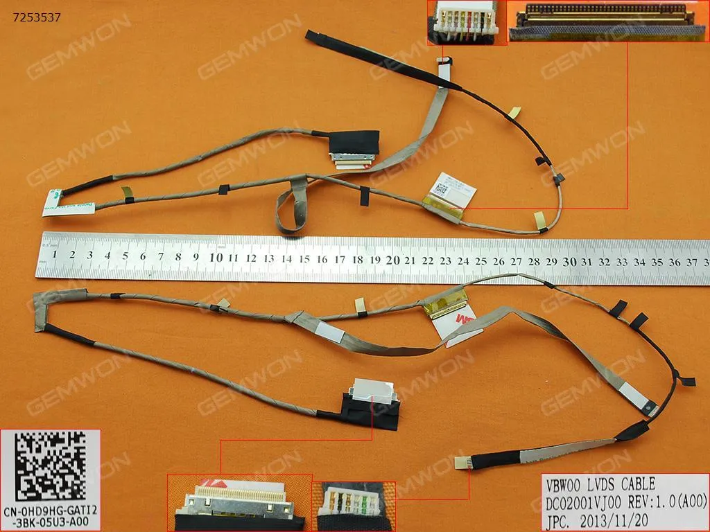 Picture of Laptop LCD/LED cable for DELL 15 3537 5537 3521 5521 With Touch，ORG