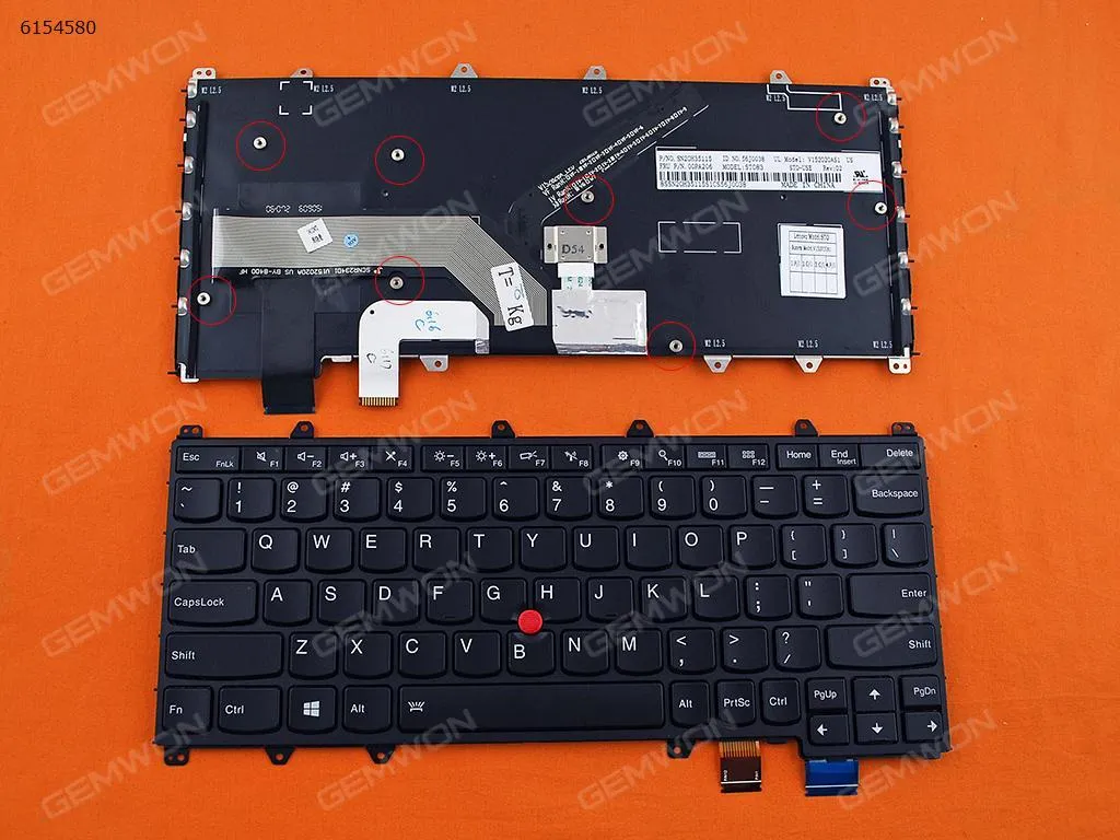 Picture of Laptop US keyboard for Thinkpad Yoga 260 BLACK (Backlit With Point stick,Win8)