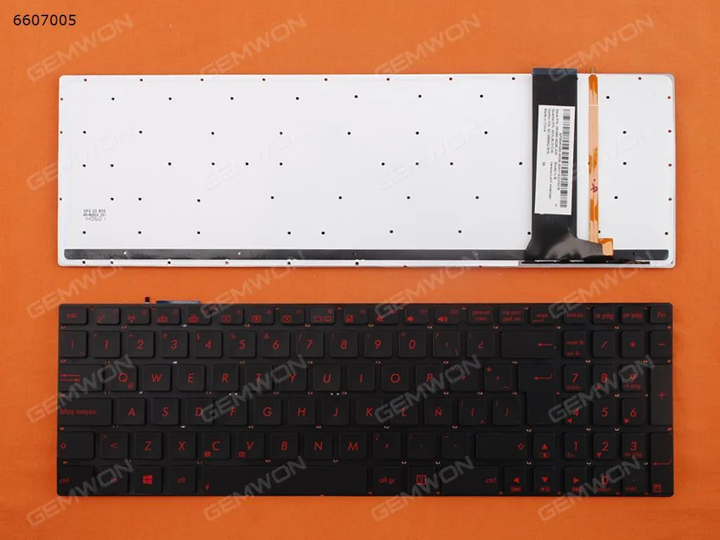 Picture of ASUS N56 N56V U500VZ N76 N76VM N76VJ BLACK(Backlit,With foil,Without FRAME,Red Printing) WIN8