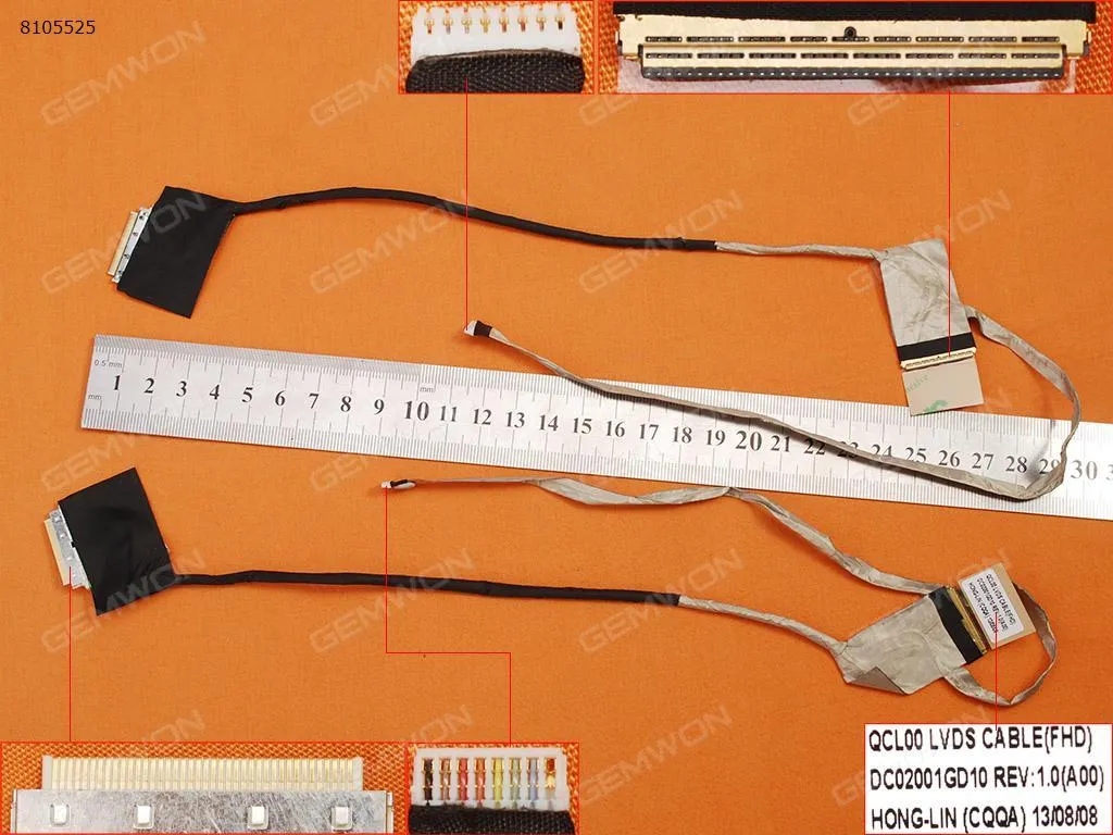 Picture of Laptop LCD/LED cable for DELL Inspiron 15R-5520 15R-7520 5520 5525 7520(For FHD Screen)，OEM