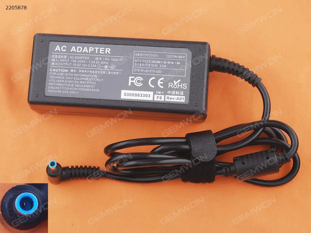 Picture of HP 19.5V 3.33A Φ4.5*3.0mm 65w(High Copy)