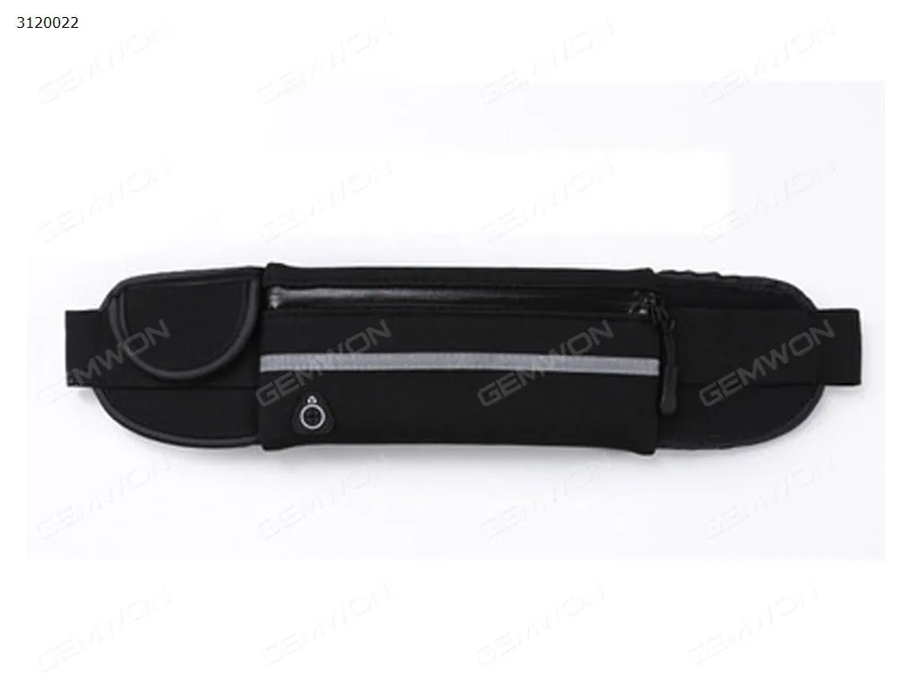 Picture of Waist Pack Best Running Belt  Pouch Waistband Case Holds All Cell Phones Sports Fitness Holder Bag fits Women Men Jog Runners With Water Resistant Reflective Zipper Pocket All Waist Sizes black