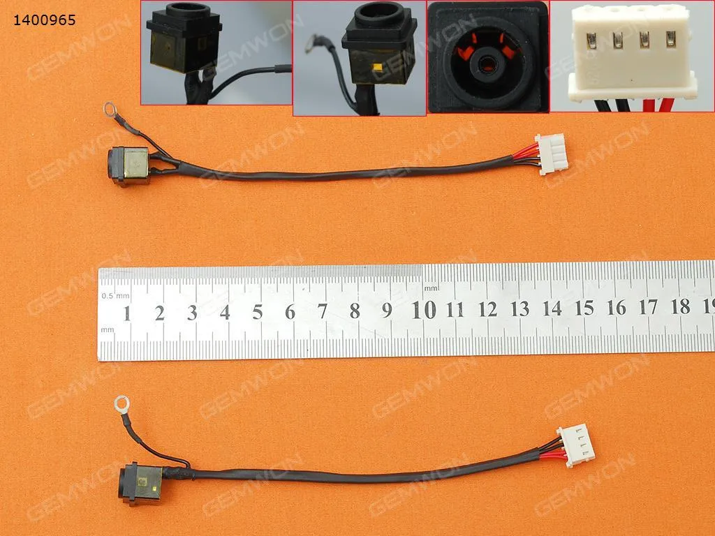 Picture of Sony Vaio SVE15131CN SVE151G11M SVE151G17M SVE151C11M SVE151J11M SVE151 SVE 151 series DC Jack Power Socket 14.5cm cable connector