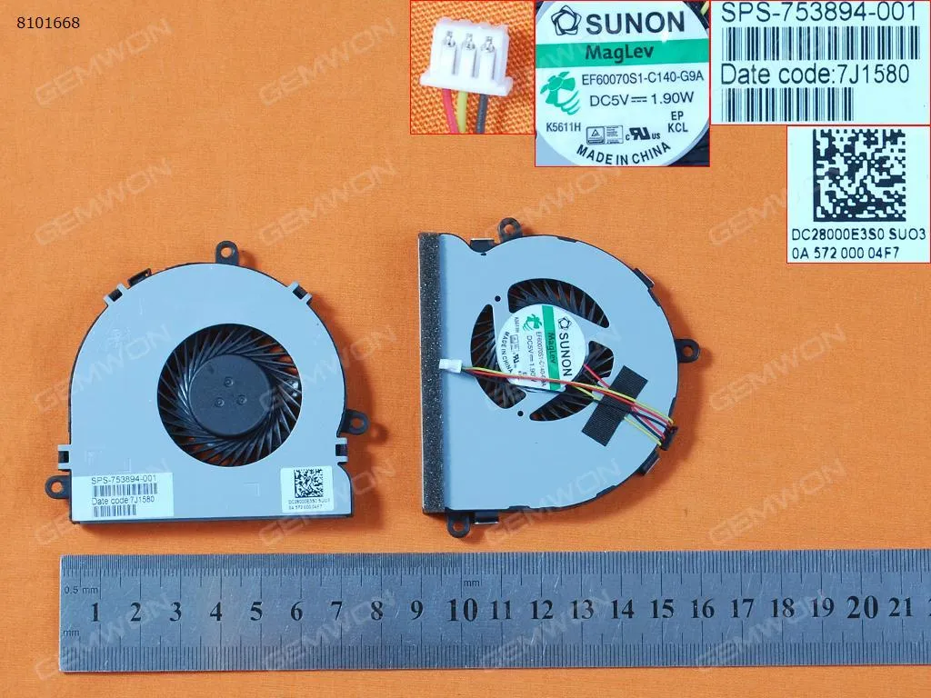 Picture of Laptop fan for HP Pavilion 14-G 14-S 14-R TPN-C116 TPN-C125 15-G000 15-G100 15-R000 15-R100 15-H 240 G3 250 G3 Dell Inspiron 15 15R 17 17R 3521 3721 5521 5535 5721 5537(Original)