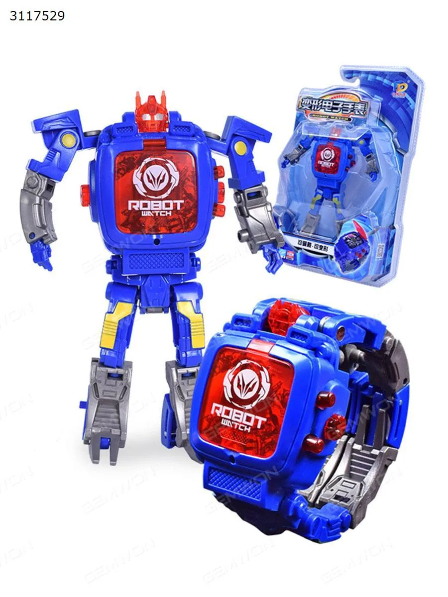 Picture of C889 Transform electronic watch，Manual creativeTransformers childrens toys deformation watch，white