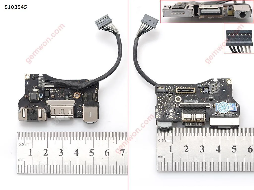 Picture of For Apple MacBook Air A1466 DC Jack 2013 2014 2015 USB Power Audio Board 820-3455-A （Disassembly，new 80%）