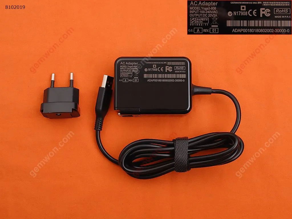Picture of LENOVO 20V2A 40W Yoga3 Pro 13-5Y70 5Y711（Wall Charger Portable Power Adapter）Plug：EU