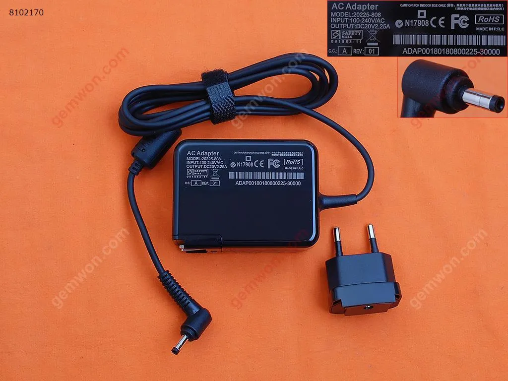 Picture of LENOVO 20V 2.25AΦ4.0*1.7 45W Ideapad 100 100s Yoga310 Yoga510（Wall Charger Portable Power Adapter）Plug：EU