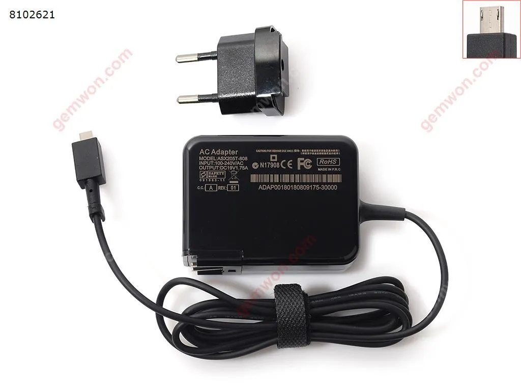 Picture of ASUS 19V1.75A 33w X205T X205TA E202SA Transformer TP200S TP200SA（Wall Charger Portable Power Adapter）Plug：EU