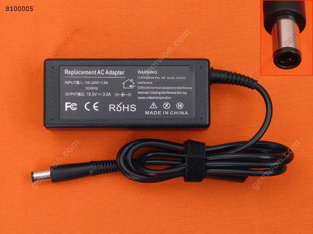 Picture of Laptop AC power adapter for HP 18.5V 3.5A 65W Φ7.4*5.0mm (High Copy)