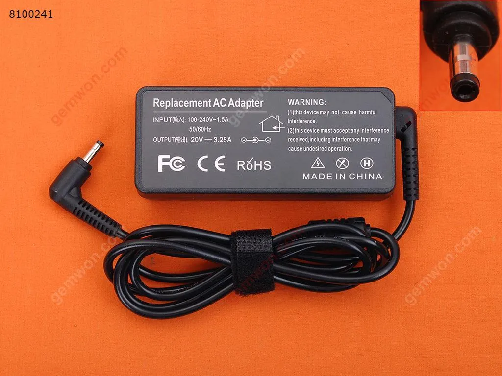 Picture of Lenovo 20V 3.25A 65W Φ4.0*1.7mm (High Copy)