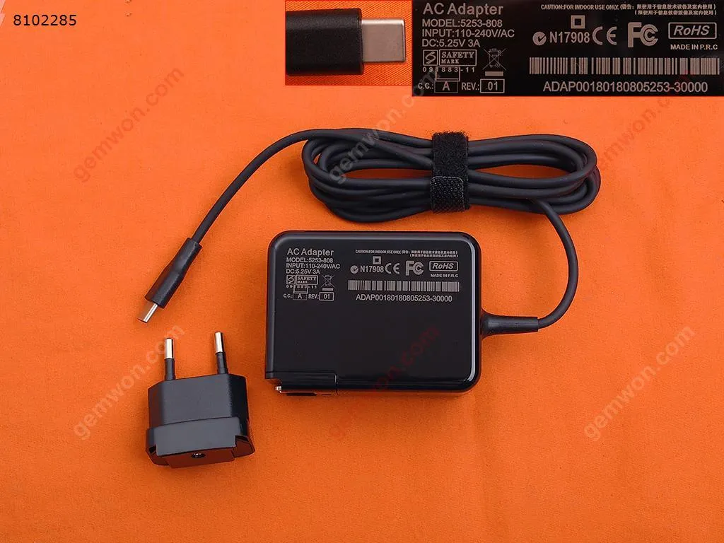 Picture of HP 5.25V3A 15.6W Pro Tablet 608 G1（Wall Charger Portable Power Adapter）Plug：EU