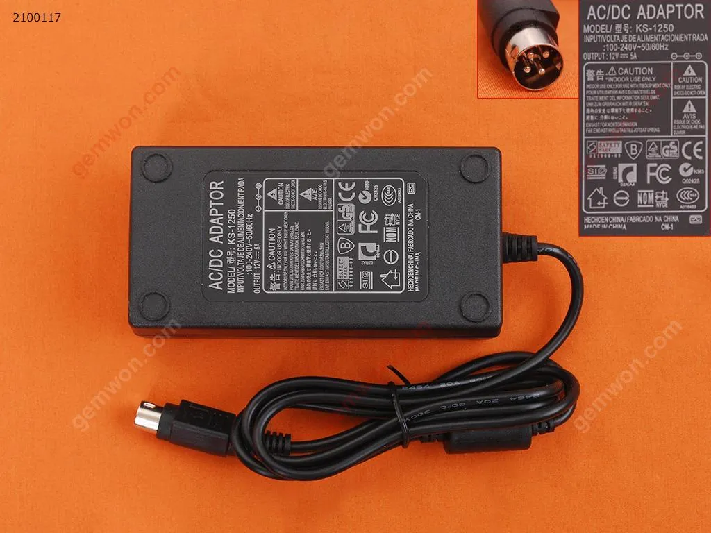 Picture of LCD 12V 5A 60W Round connector With 4 pins（High Copy）