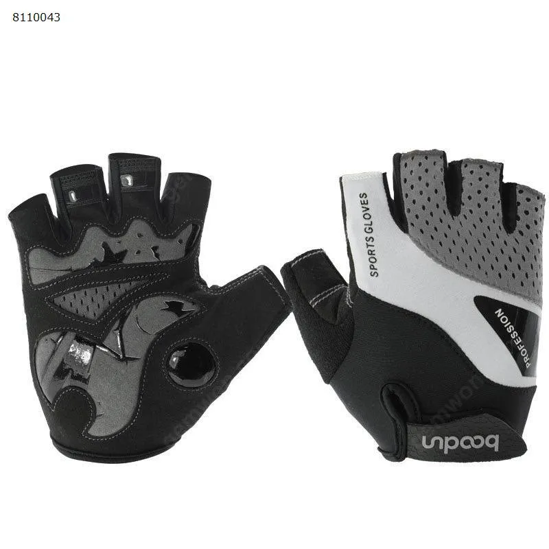Picture of Summer outdoor sports gloves Half finger breathable cushioning sun protection bicycle riding gloves(black)