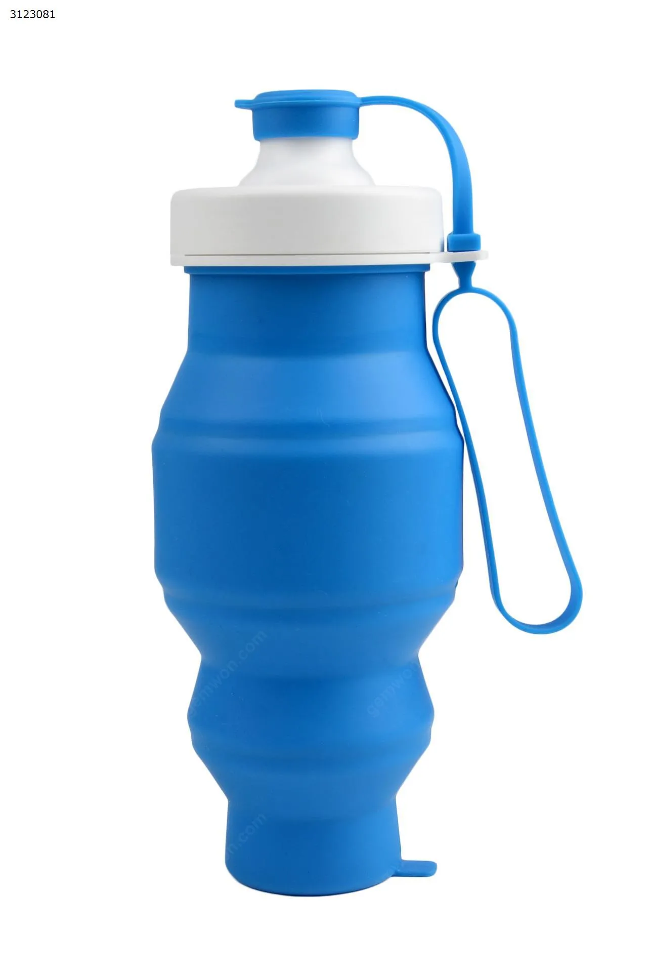 Picture of Silicone sports bottle outdoor mountaineering travel telescopic water bottle large capacity folding cup (blue)