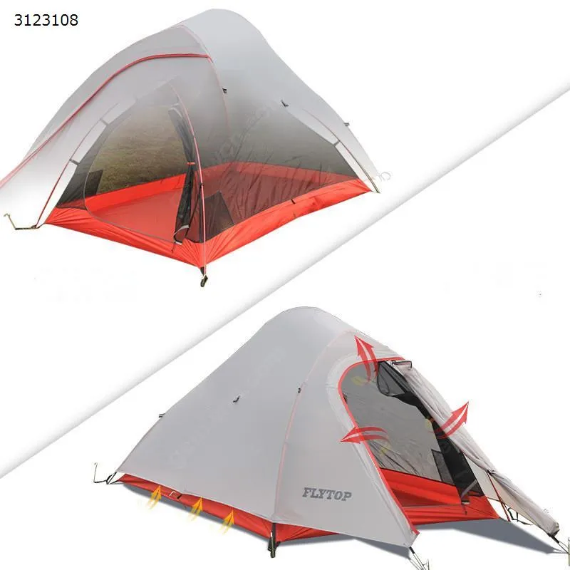 Picture of Outdoor nylon coated silicon double double layer Aluminum pole anti-storm outdoor camping tent